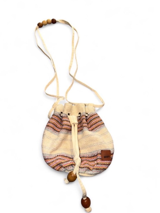 Roxy Handbags - Roxy Cream Crossbody Bucket Bag with Multicolor Stripe Accents
